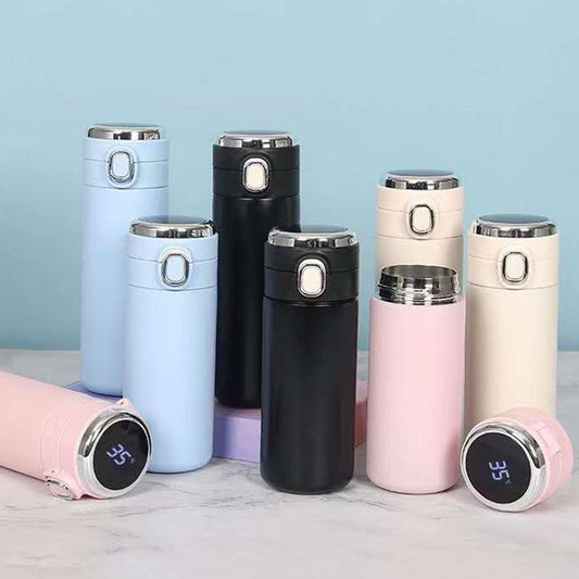 Trinkflasche mit Deckel und Temperaturanzeige